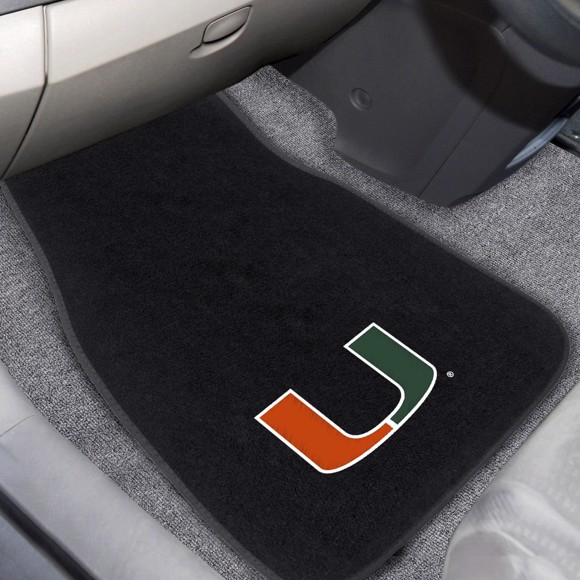 Picture of Miami Hurricanes 2-pc Embroidered Car Mat Set