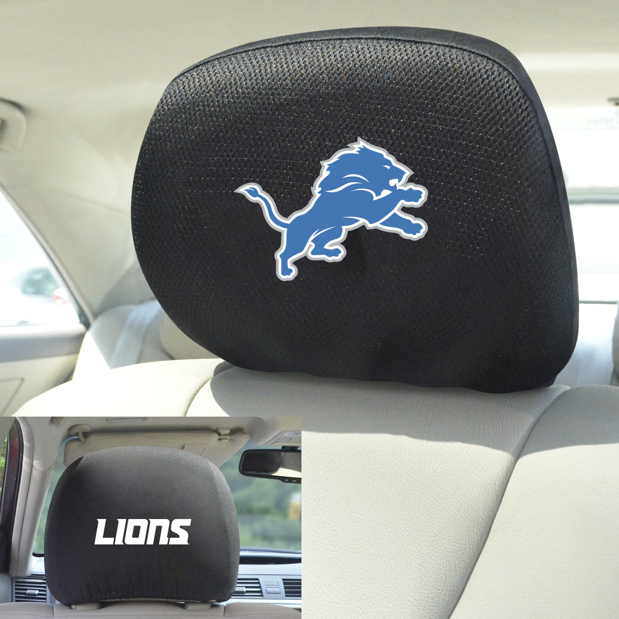 Detroit Lions Headrest Covers 