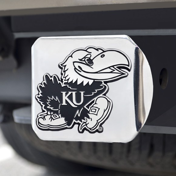 Picture of Kansas Jayhawks Hitch Cover - Chrome