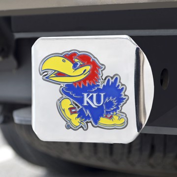 Picture of Kansas Jayhawks Color Hitch Cover - Chrome