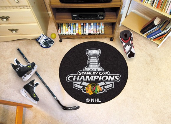 Picture of Chicago Blackhawks 2015 Stanley Cup Champions Hockey Puck Mat