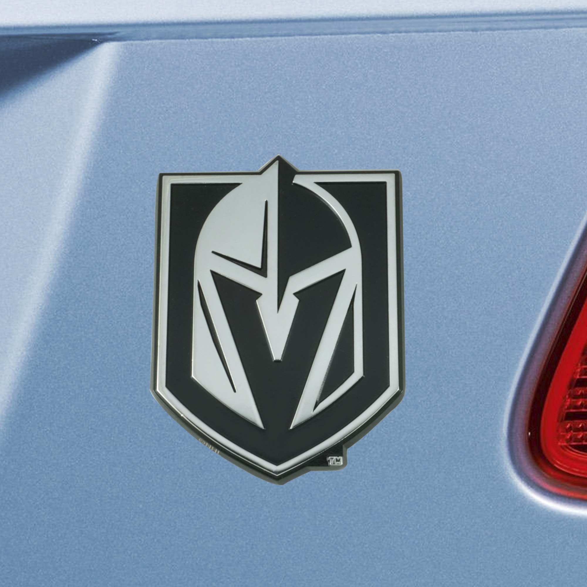 SLS FANMats Vegas Golden Knights Premium Color Solid Metal Chrome Raised Auto Emblem Decal Hockey 