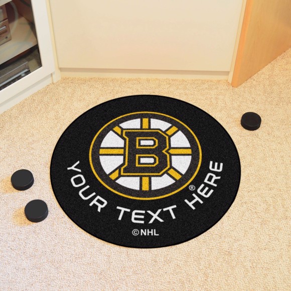 Picture of Boston Bruins Personalized Hockey Puck Mat