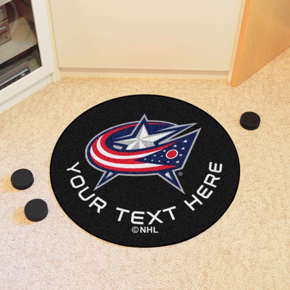 Picture of Columbus Blue Jackets Personalized Hockey Puck Mat