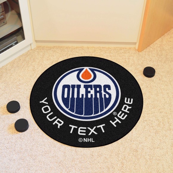 Picture of Edmonton Oilers Personalized Hockey Puck Mat