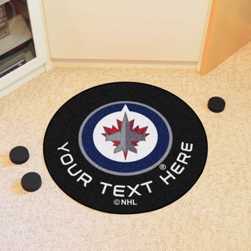 Picture of Winnipeg Jets Personalized Hockey Puck Mat
