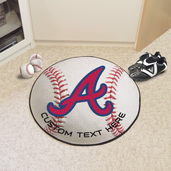 Picture of Atlanta Braves Personalized Baseball Rug