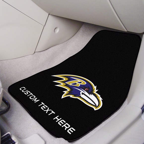 Picture of Baltimore Ravens Personalized Carpet Car Mat Set