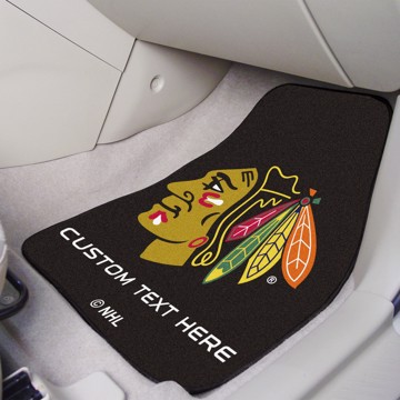 Picture of Chicago Blackhawks Personalized Carpet Car Mat Set