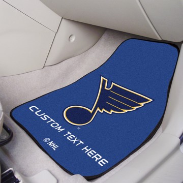 Picture of St. Louis Blues Personalized Carpet Car Mat Set
