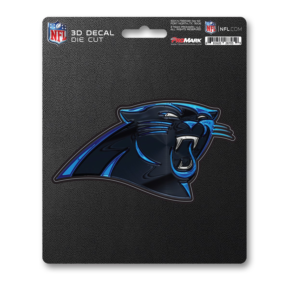 CAROLINA PANTHERS 4 SEPARTELY DIECUT STICKERS ON ONE VYNL STRIP 