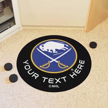 Picture of Buffalo Sabres Personalized Hockey Puck Mat Rug