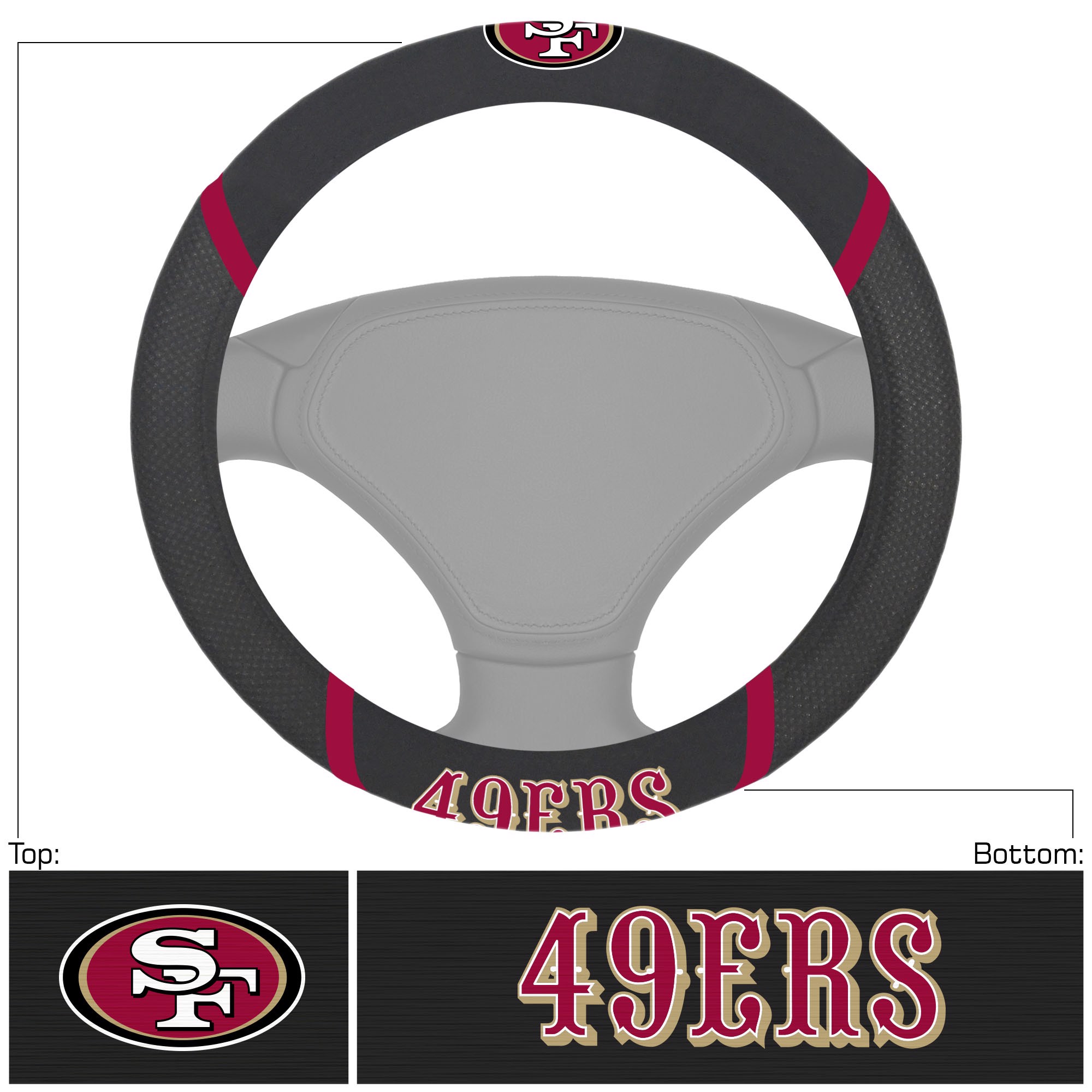 NFL San Francisco 49ers Steering Wheel Cover Fanmats Sports Licensing Solutions, LLC