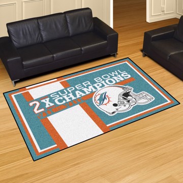 Picture of Miami Dolphins Dynasty 5x8 Rug