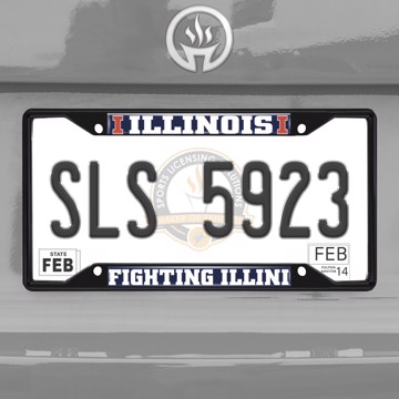 Picture of Illinois Illini License Plate Frame - Black