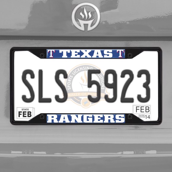 Picture of MLB - Texas Rangers License Plate Frame - Black