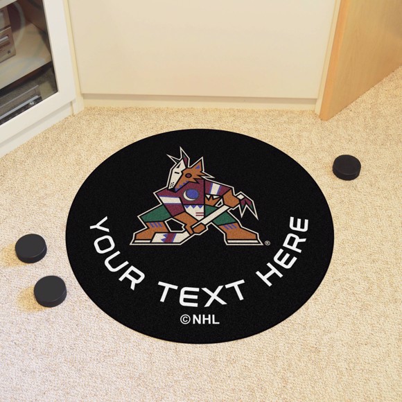 Picture of Arizona Coyotes Personalized Hockey Puck Mat Rug