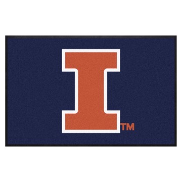 Picture of Illinois Illini 4X6 Logo Mat - Landscape