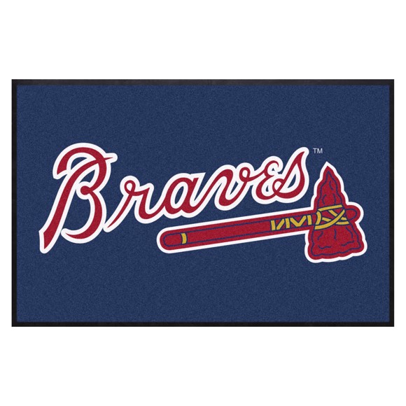 Picture of Atlanta Braves 4X6 High-Traffic Mat with Durable Rubber Backing