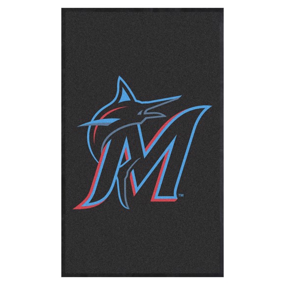 Picture of Miami Marlins 3X5 High-Traffic Mat with Durable Rubber Backing