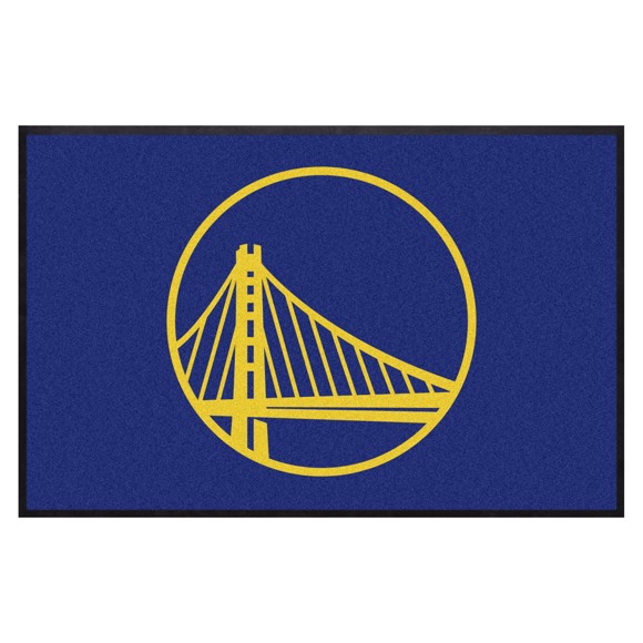 Picture of Golden State Warriors 4X6 High-Traffic Mat with Durable Rubber Backing