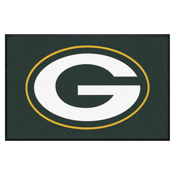 Picture of Green Bay Packers 4X6 High-Traffic Mat with Durable Rubber Backing
