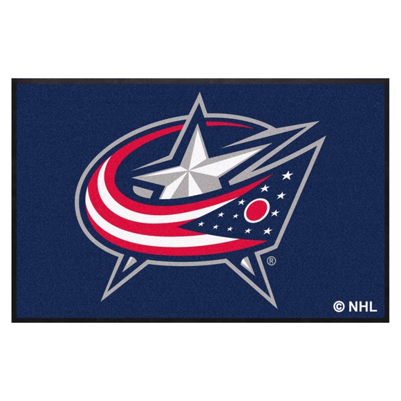 Picture of Columbus Blue Jackets 4X6 High-Traffic Mat with Durable Rubber Backing