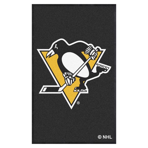 Picture of Pittsburgh Penguins 3X5 High-Traffic Mat with Durable Rubber Backing