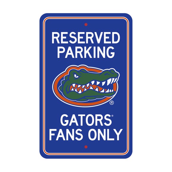 Picture of Florida Gators Team Color Reserved Parking Sign Décor 18in. X 11.5in. Lightweight