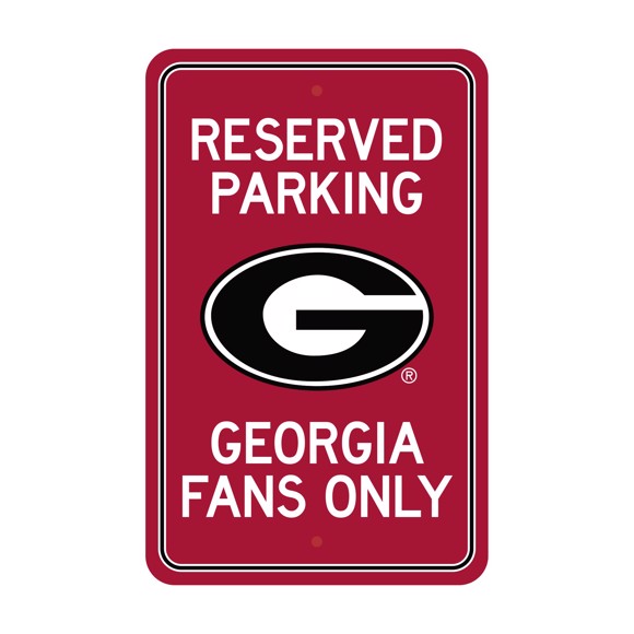 Picture of Georgia Bulldogs Team Color Reserved Parking Sign Décor 18in. X 11.5in. Lightweight