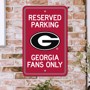 Picture of Georgia Bulldogs Team Color Reserved Parking Sign Décor 18in. X 11.5in. Lightweight