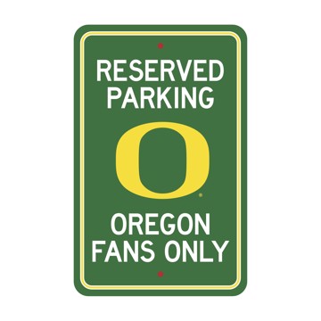 Picture of Oregon Ducks Team Color Reserved Parking Sign Décor 18in. X 11.5in. Lightweight