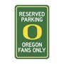 Picture of Oregon Ducks Team Color Reserved Parking Sign Décor 18in. X 11.5in. Lightweight
