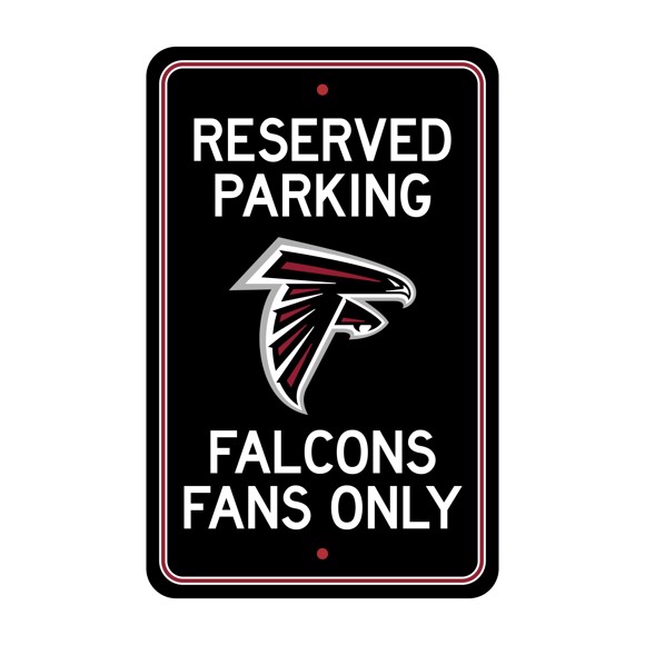 Picture of Atlanta Falcons Team Color Reserved Parking Sign Décor 18in. X 11.5in. Lightweight