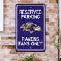 Picture of Baltimore Ravens Team Color Reserved Parking Sign Décor 18in. X 11.5in. Lightweight
