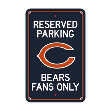 Picture of Chicago Bears Team Color Reserved Parking Sign Décor 18in. X 11.5in. Lightweight
