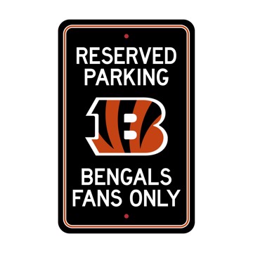Picture of Cincinnati Bengals Team Color Reserved Parking Sign Décor 18in. X 11.5in. Lightweight