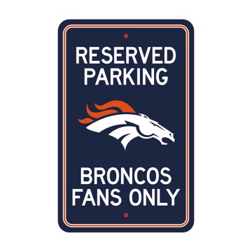 Picture of Denver Broncos Team Color Reserved Parking Sign Décor 18in. X 11.5in. Lightweight