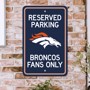 Picture of Denver Broncos Team Color Reserved Parking Sign Décor 18in. X 11.5in. Lightweight
