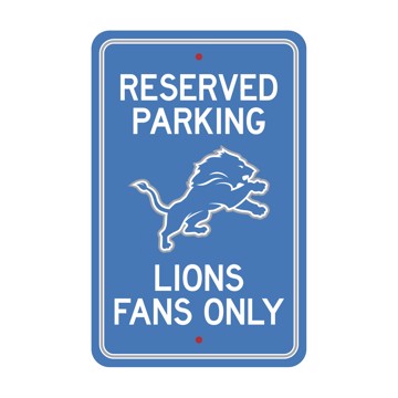 Picture of Detroit Lions Team Color Reserved Parking Sign Décor 18in. X 11.5in. Lightweight