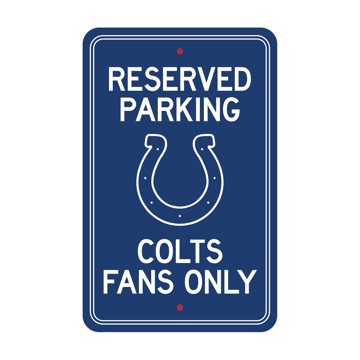 Picture of Indianapolis Colts Team Color Reserved Parking Sign Décor 18in. X 11.5in. Lightweight