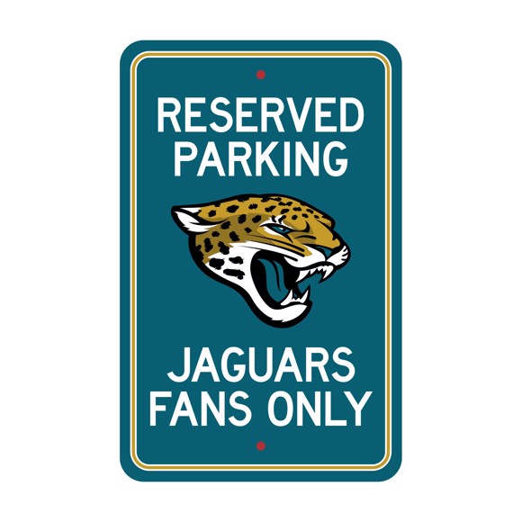 Picture of Jacksonville Jaguars Team Color Reserved Parking Sign Décor 18in. X 11.5in. Lightweight