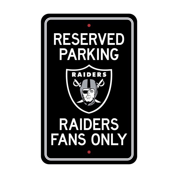Picture of Las Vegas Raiders Team Color Reserved Parking Sign Décor 18in. X 11.5in. Lightweight