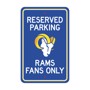 Picture of Los Angeles Rams Team Color Reserved Parking Sign Décor 18in. X 11.5in. Lightweight