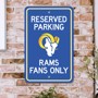 Picture of Los Angeles Rams Team Color Reserved Parking Sign Décor 18in. X 11.5in. Lightweight