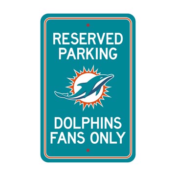 Picture of Miami Dolphins Team Color Reserved Parking Sign Décor 18in. X 11.5in. Lightweight
