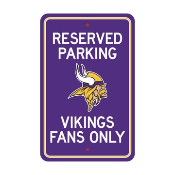Picture of Minnesota Vikings Team Color Reserved Parking Sign Décor 18in. X 11.5in. Lightweight