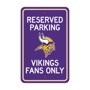 Picture of Minnesota Vikings Team Color Reserved Parking Sign Décor 18in. X 11.5in. Lightweight