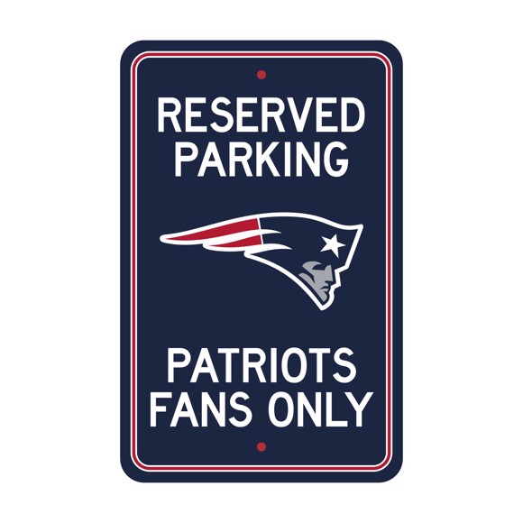 Picture of New England Patriots Team Color Reserved Parking Sign Décor 18in. X 11.5in. Lightweight