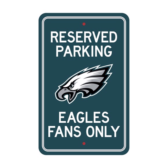 Picture of Philadelphia Eagles Team Color Reserved Parking Sign Décor 18in. X 11.5in. Lightweight